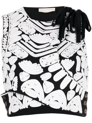 Ulla Johnson Nisha patterned cropped vest - Black