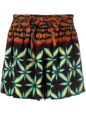 Ulla Johnson Olivinite abstract-patterned shorts - Orange