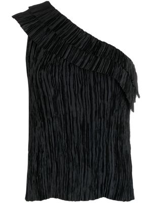 Ulla Johnson Ravenna plissé one-shoulder top - Black