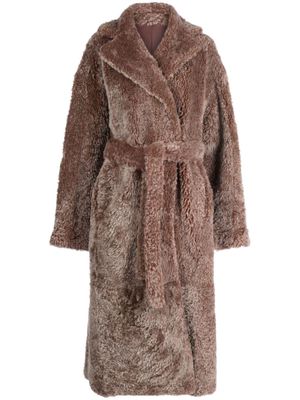 Ulla Johnson Rosetta belted shearling coat - Brown