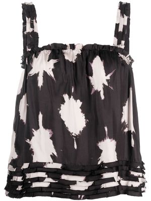 Ulla Johnson Sera prismatic shape-print silk top - Black