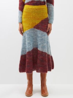 Ulla Johnson - Serena Hand-dyed Mohair-blend Midi Skirt - Womens - Multi