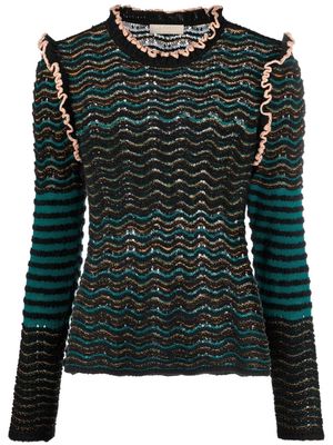 Ulla Johnson Shirin wave-knit jumper - Brown
