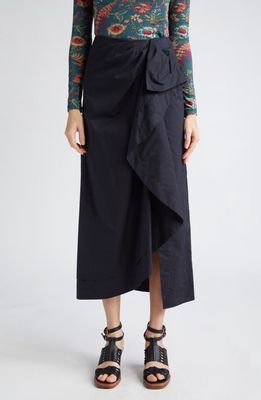 Ulla Johnson Soraya Ruffle Detail Cotton Skirt in Syrah