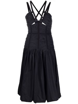 Ulla Johnson strap-detail V-neck dress - BLACK