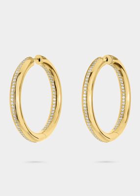 Ultimate Hoop Earrings with Diamonds, 30mm