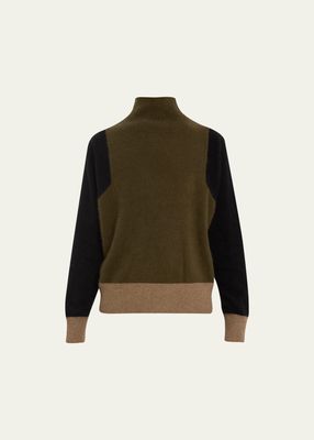 Ultra Soft Colorblock Turtleneck Sweater