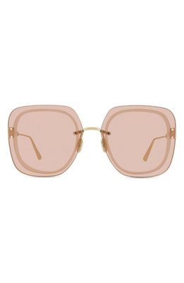 UltraDior SU 65mm Oversize Square Sunglasses in Gold/Rose