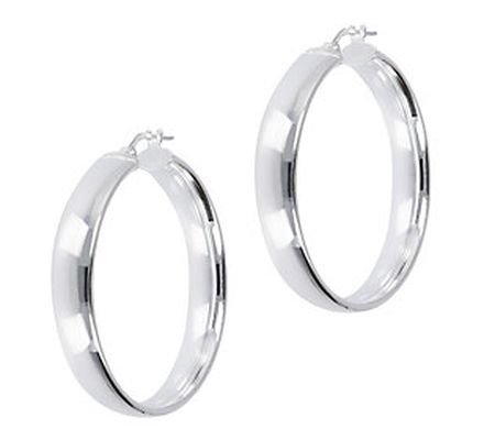 UltraFine Silver 1-1/2" Polished Round Hoop Ear rings