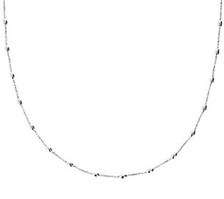 UltraFine Silver 18" Polished Oval Bead Station Necklace 4.9g