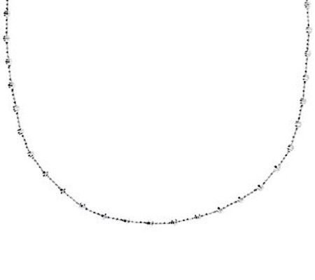 UltraFine Silver 20" Diamond-Cut Bead Station N ecklace 6.5g