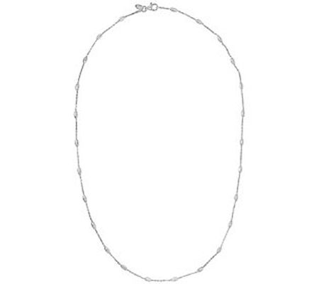 UltraFine Silver 20" Diamond-Cut Oval Bead Neck lace, 4.5g