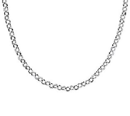 UltraFine Silver 24" Polished Rolo Link Necklac e 19.5g