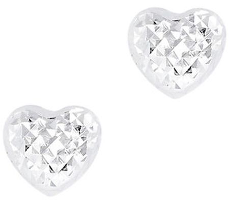 UltraFine Silver Heart Stud Earrings