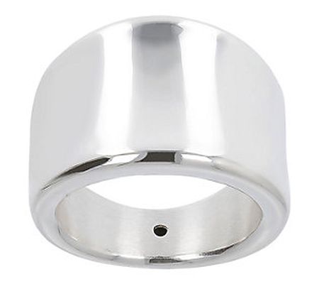 UltraFine Silver Highly Polished Graduated Sadd le Ring