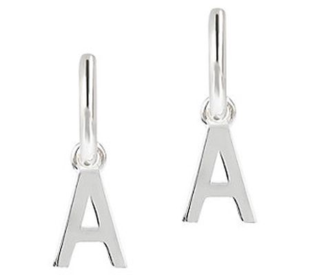 UltraFine Silver Initial Mini Hoop Earrings