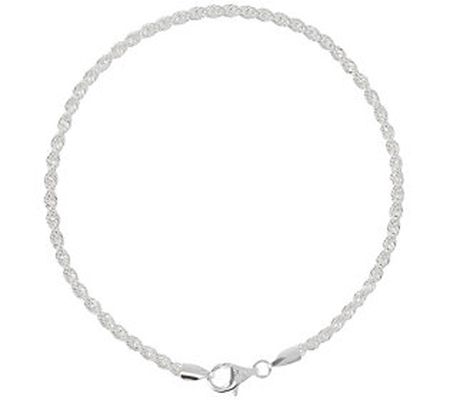 UltraFine Silver Rope Chain Ankle Bracelet