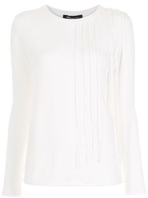 Uma | Raquel Davidowicz fringe-detail long-sleeved T-shirt - White
