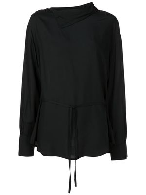 Uma | Raquel Davidowicz tied-waist long-sleeve blouse - Black