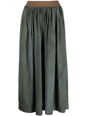 Uma Wang abstract-printed flared midi skirt - Green