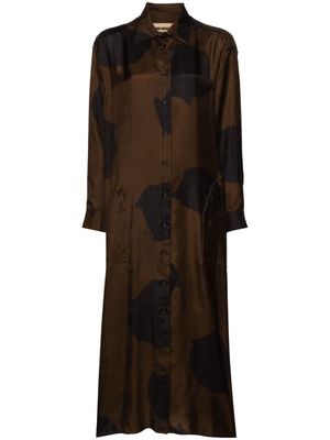 Uma Wang Amare motif-print dress - Brown