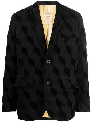 Uma Wang argyle-check pattern blazer - Black