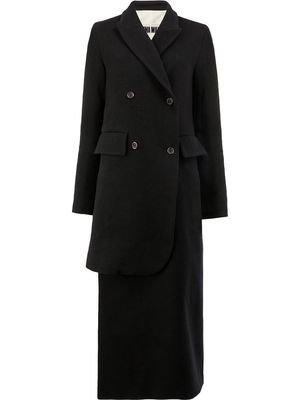 Uma Wang asymmetric double-breasted coat - Black