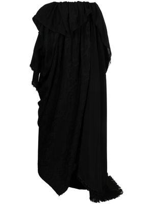 Uma Wang asymmetric layered long skirt - Black