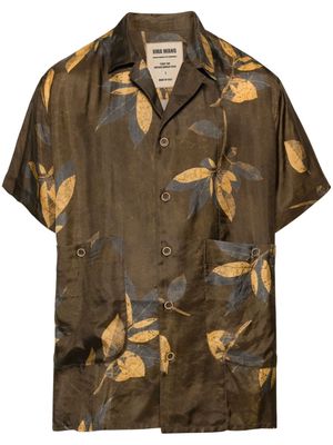 Uma Wang branches-printed shirt - Brown