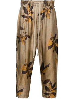 Uma Wang branches-printed tapered trousers - Neutrals