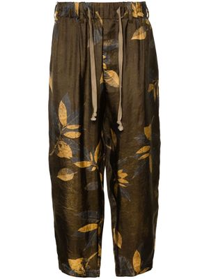 Uma Wang branches-printed trousers - Brown