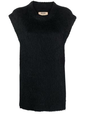 Uma Wang brushed-effect knitted vest - Black