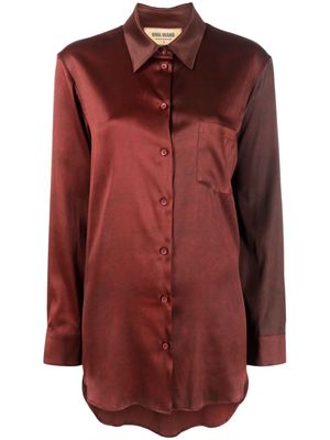 Uma Wang button-up silk shirt - Red