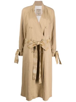 Uma Wang Caleb patterned-jacquard trench coat - Neutrals