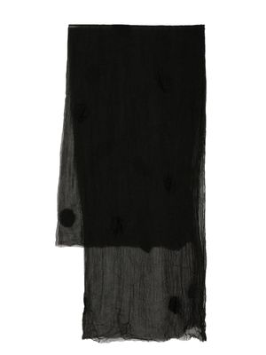 Uma Wang crease-effect cotton-blend scarf - Black