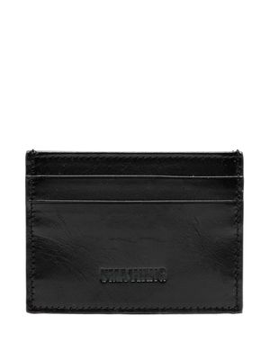 Uma Wang debossed-logo leather cardholder - Black