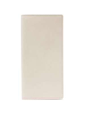 Uma Wang debossed-logo leather wallet - Neutrals