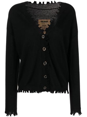 Uma Wang distressed cashmere cardigan - Black