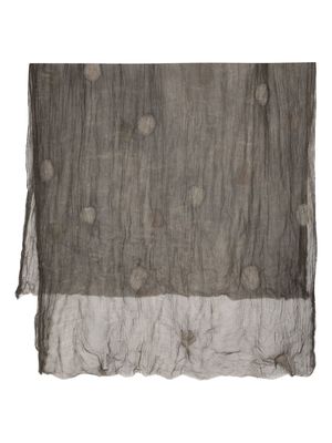 Uma Wang distressed dot-pattern scarf - Brown