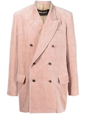 Uma Wang double-breasted velvet blazer - Pink