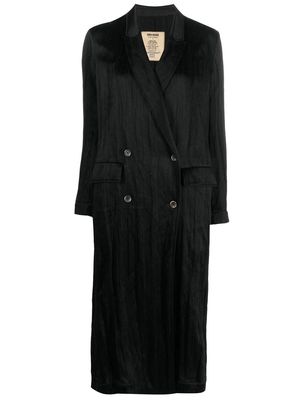 Uma Wang double-breasted velvet coat - Black