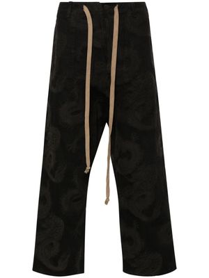 Uma Wang dragon-pattern trousers - Brown