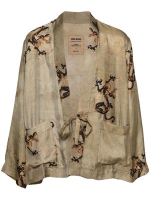 Uma Wang dragon-print jacket - Neutrals
