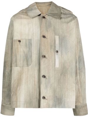 Uma Wang faded-effect long-sleeve shirt - Neutrals