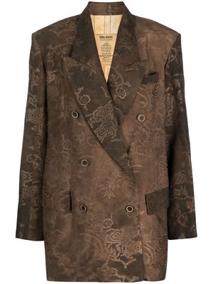 Uma Wang floral-pattern blazer - Brown