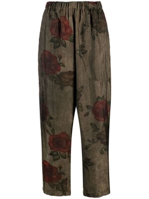 Uma Wang floral-print tapered trousers - Green