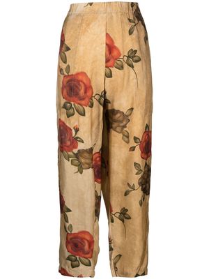 Uma Wang floral-print tapered trousers - Neutrals
