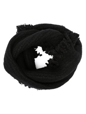 Uma Wang frayed-edge virgin-wool scarf - Black