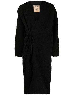 Uma Wang front-tie cotton coat - Black