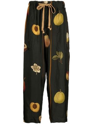 Uma Wang fruit-print pajama trousers - Brown